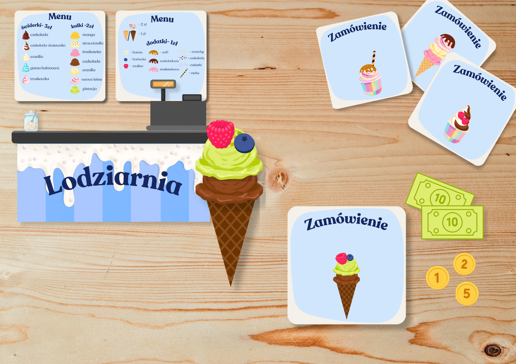 🍦 Lody – zabawa w lodziarnię PDF