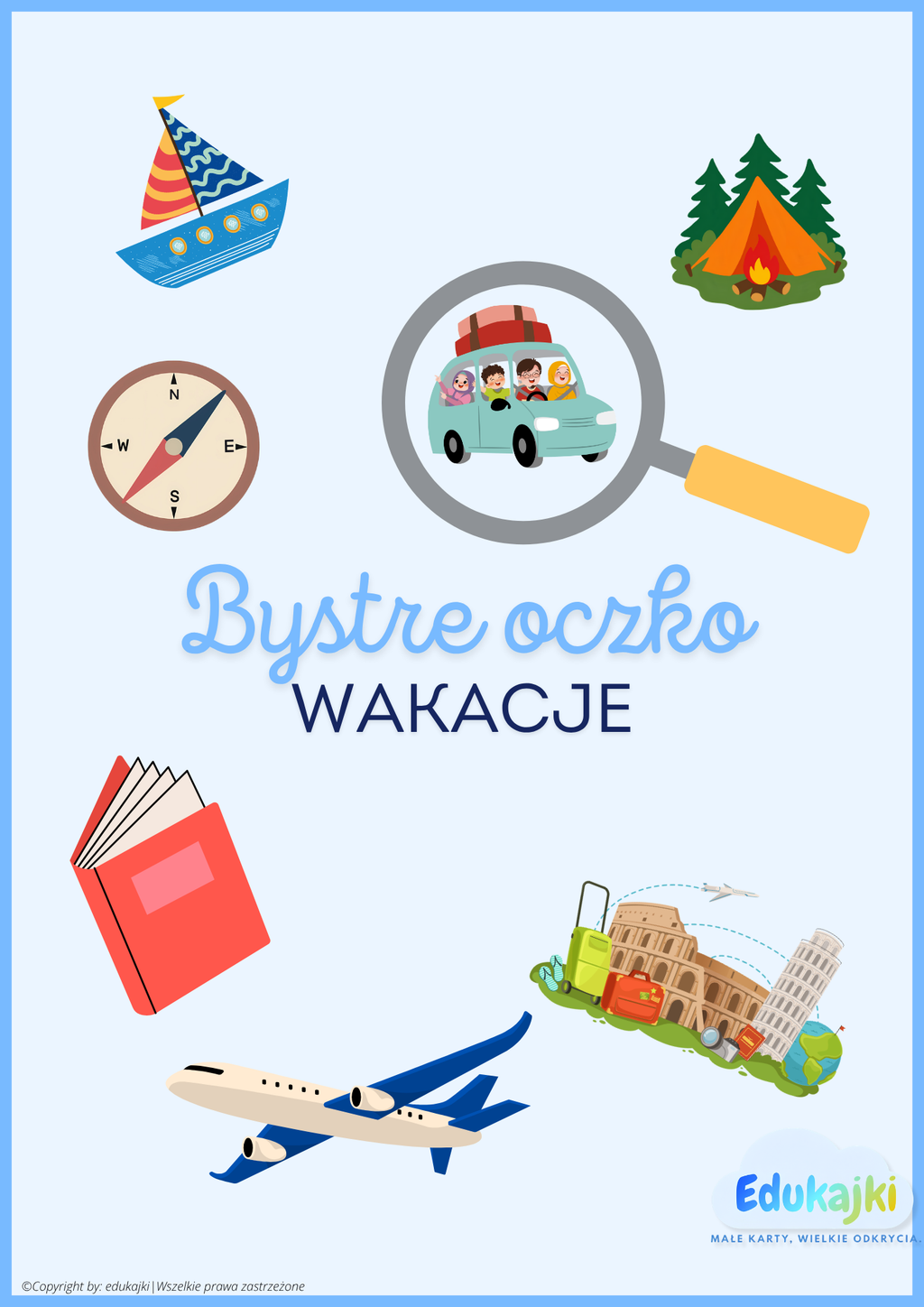👀 Bystre oczko – Wakacje | gra PDF do druku
