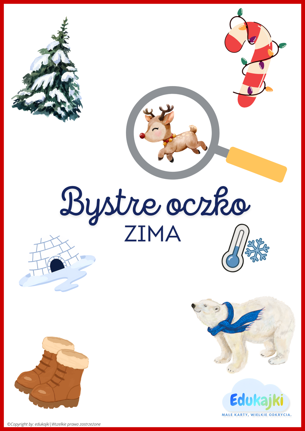 👀 Bystre oczko – Zima | gra PDF do druku