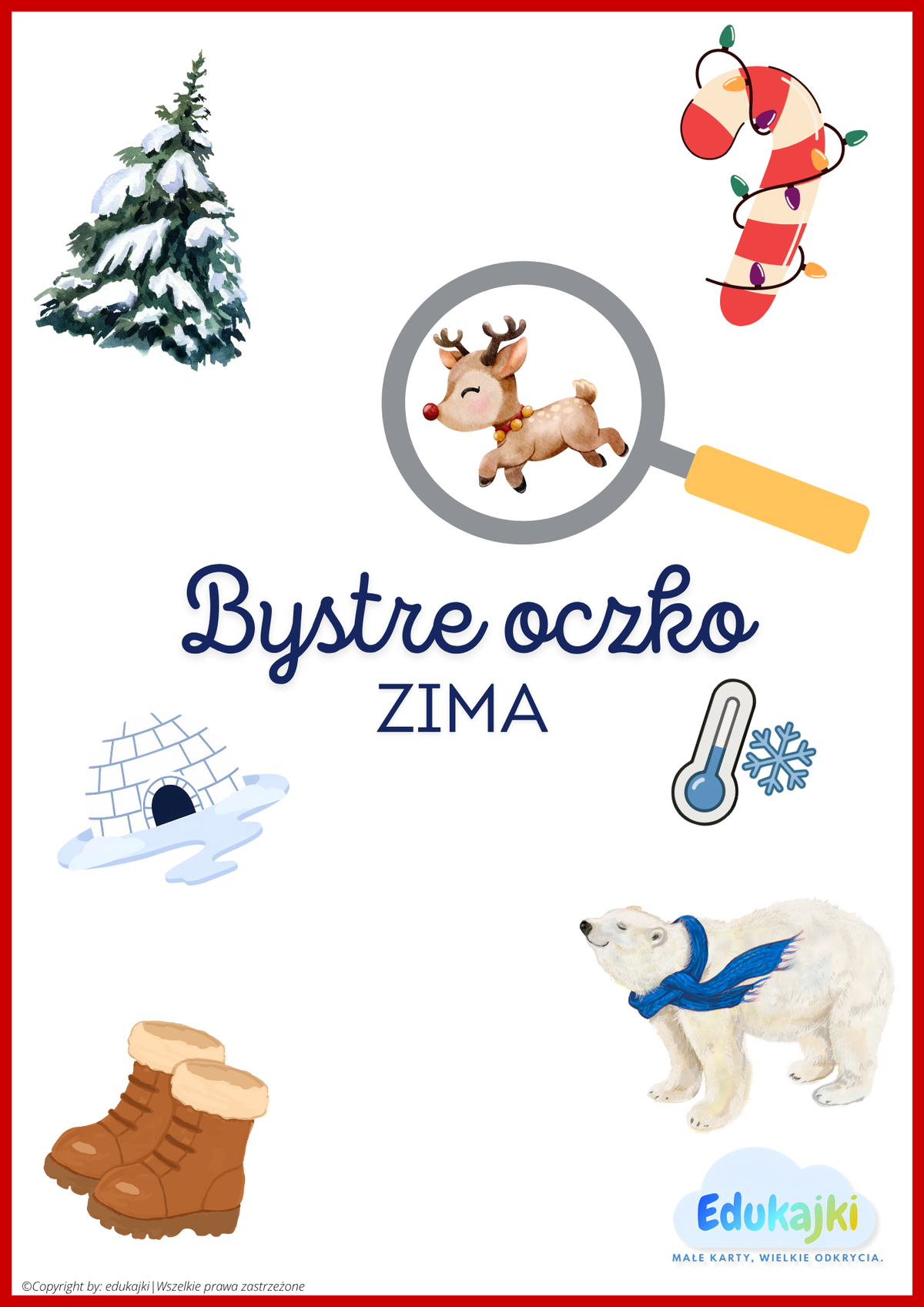 👀 Bystre oczko – Zima | gra PDF do druku