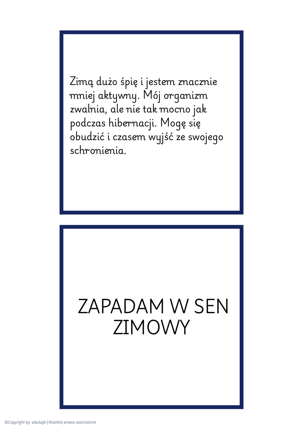🐾 Zwierzęta zimą – jak zwierzęta przygotowują się do zimy? | PDF do druku