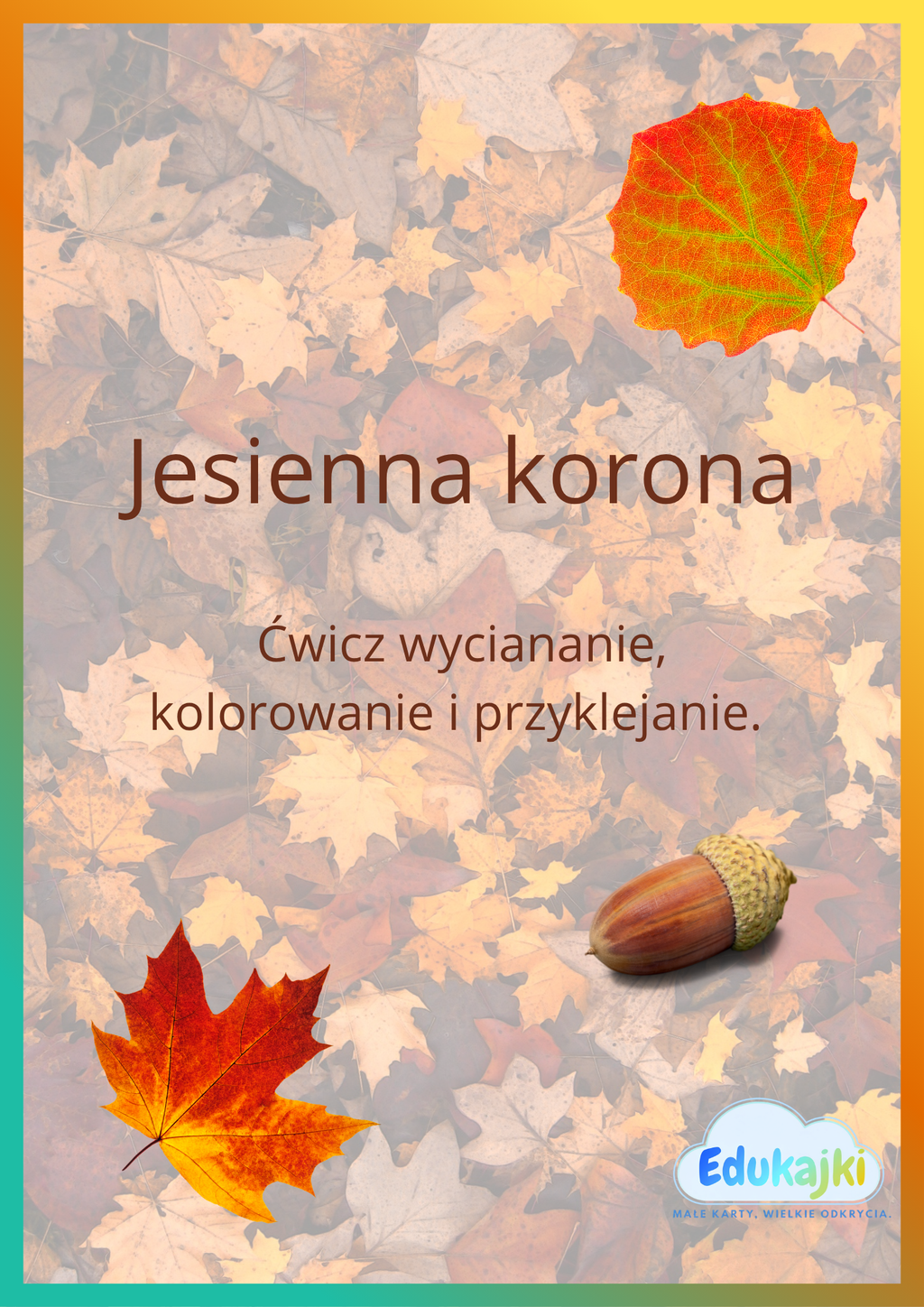 Jesienna korona – jesienna praca plastyczna dla dzieci | PDF do druku