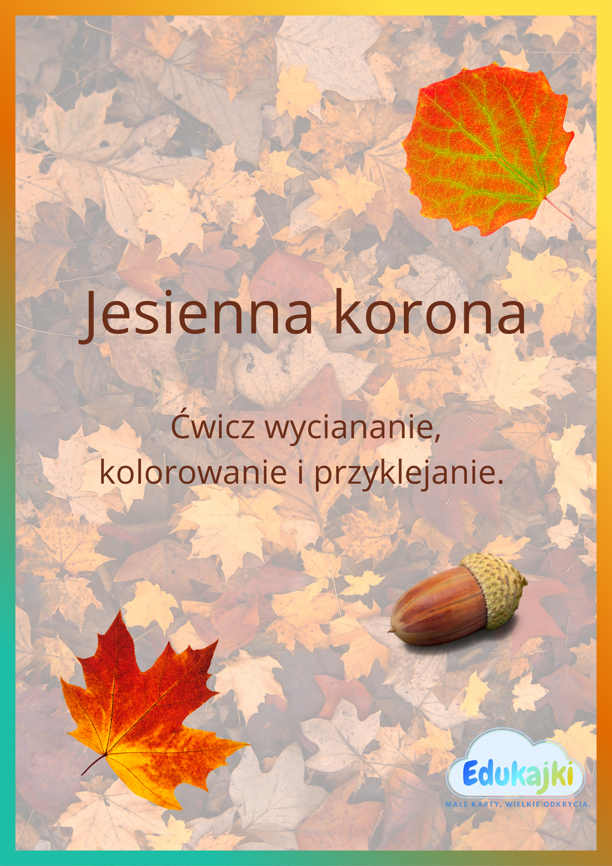 Jesienna korona – jesienna praca plastyczna dla dzieci | PDF do druku