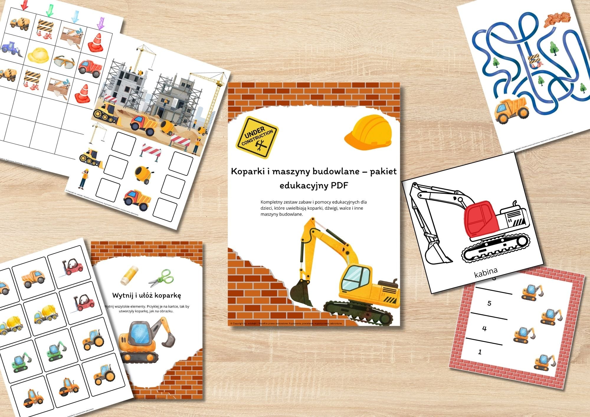 Koparki i maszyny budowlane – pakiet edukacyjny PDF