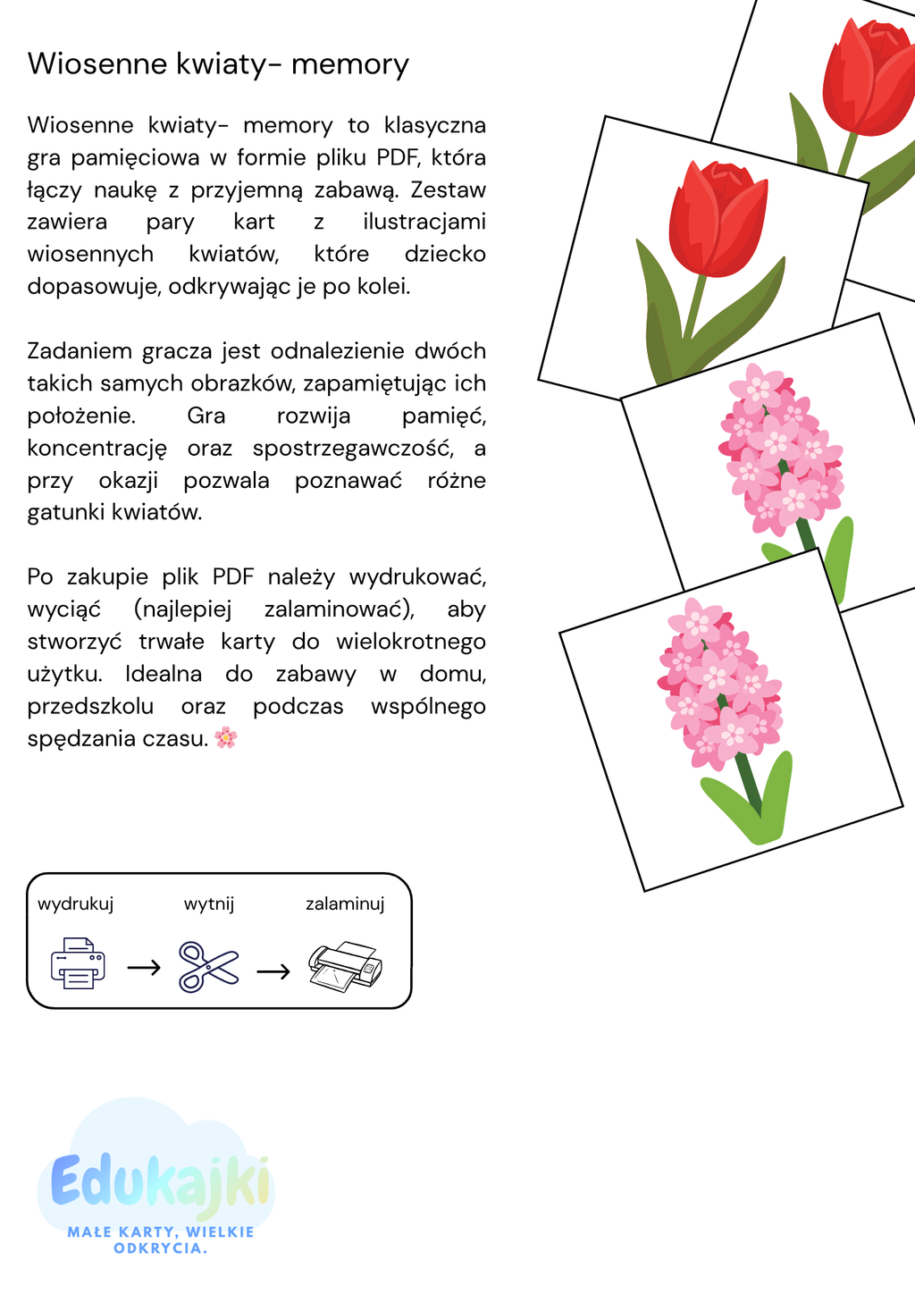 Memory wiosenne kwiaty
