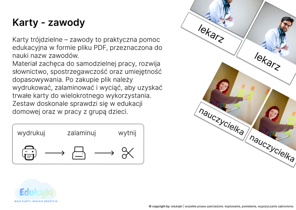 Zawody - karty trójdzielne