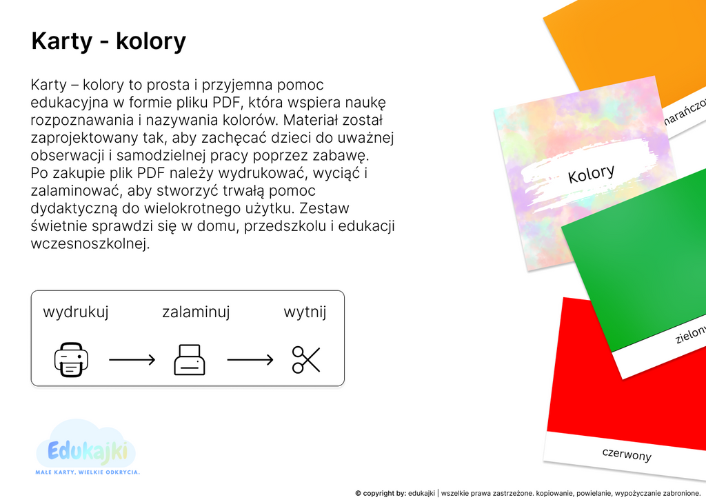 Kolory- karty trójdzielne