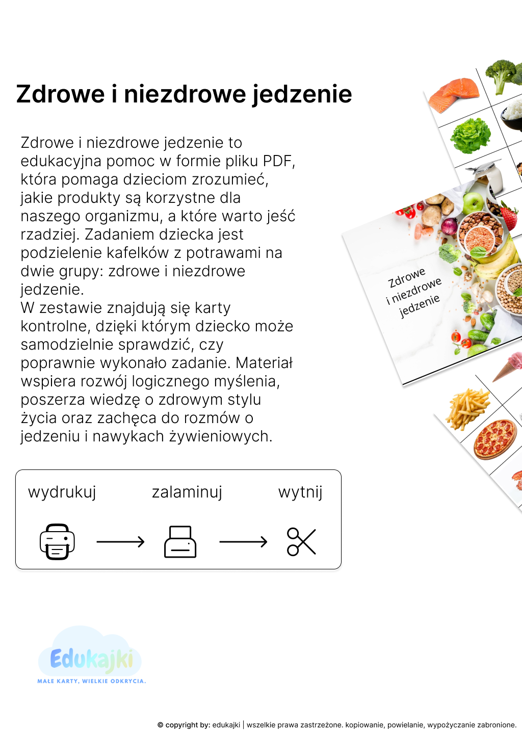Zdrowe i niezdrowe jedzenie.