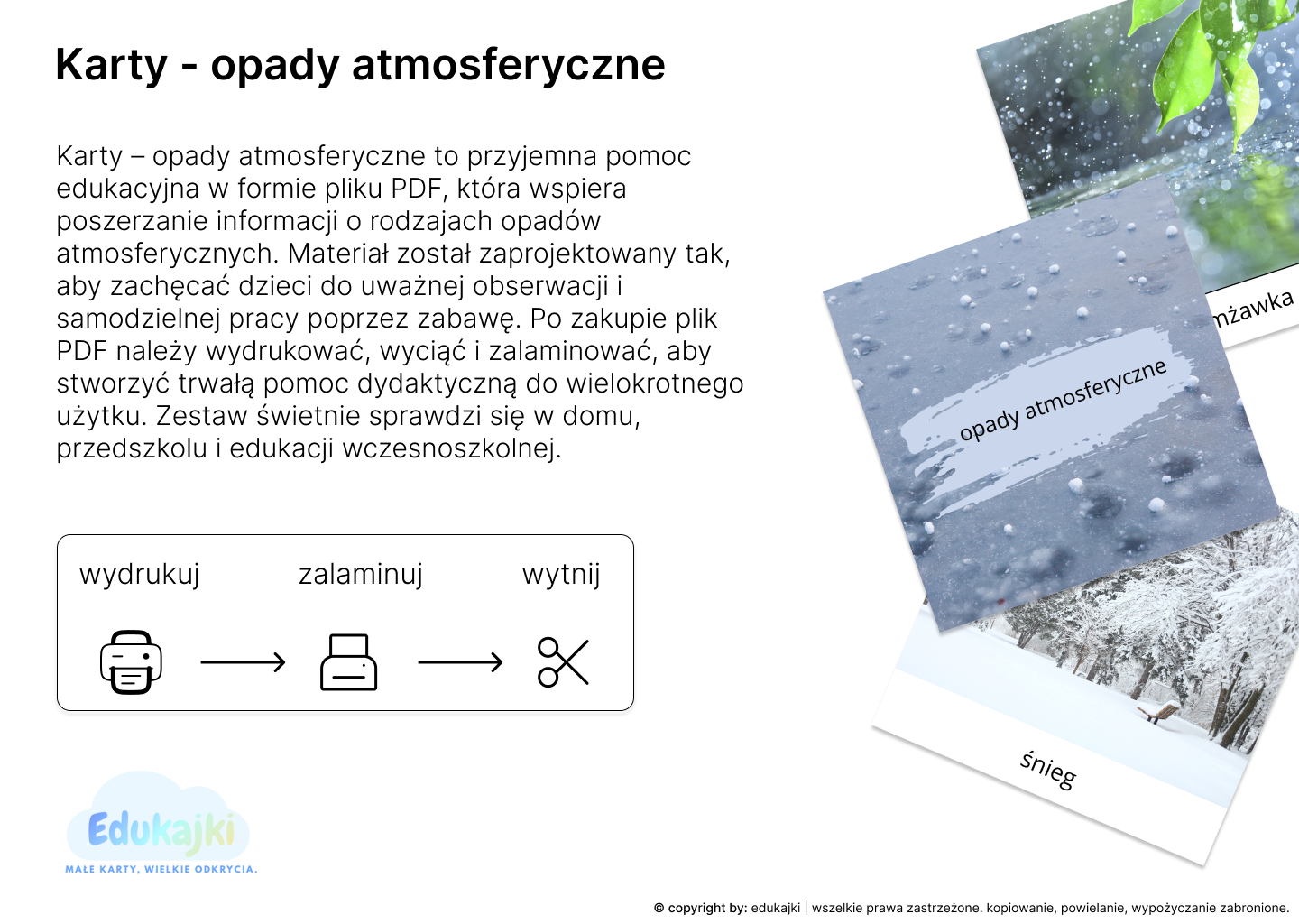 Opady atmosferyczne- karty trójdzielne