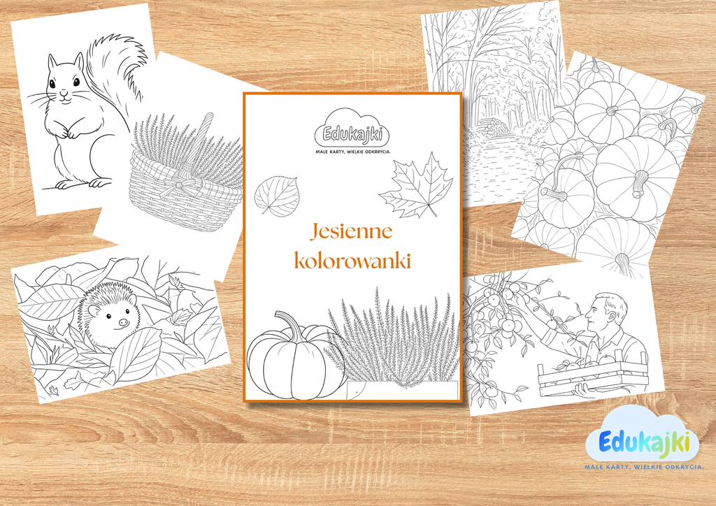 🍂 Jesienne kolorowanki – zestaw 35 kolorowanek PDF